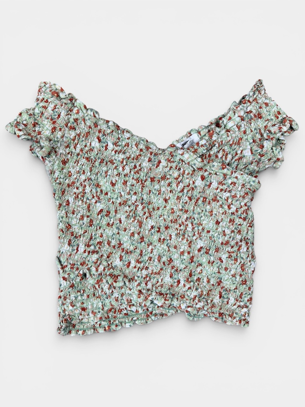 BB Dakota x Steve Madden Smocked Floral Crop Top Size Medium